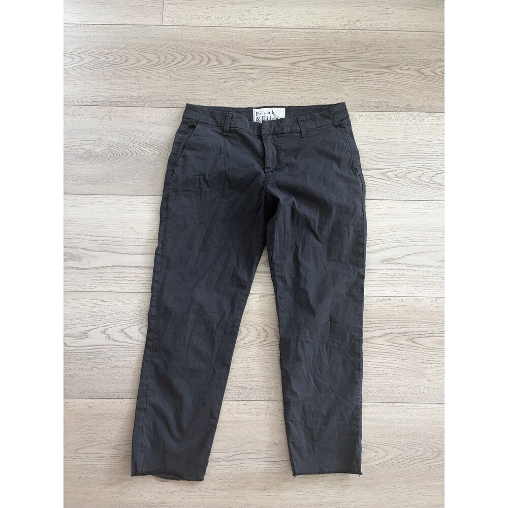Frank and Eileen Wicklow Black Performance Cord Size 8 Raw Hem Black Pant